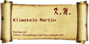 Klimstein Martin névjegykártya