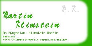 martin klimstein business card